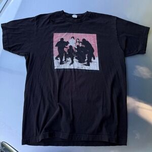 Black white stripes white blood cells band tshirt